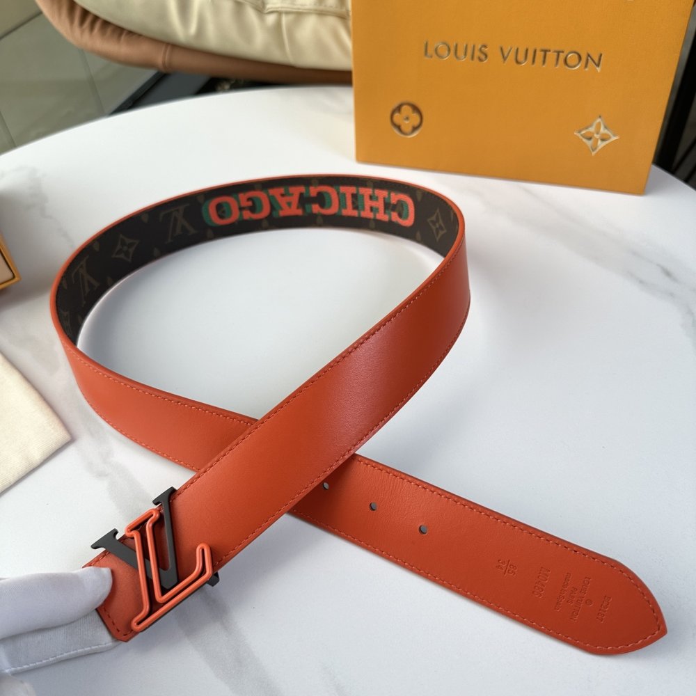 Ремень мужской двусторонний кожаный 4 см