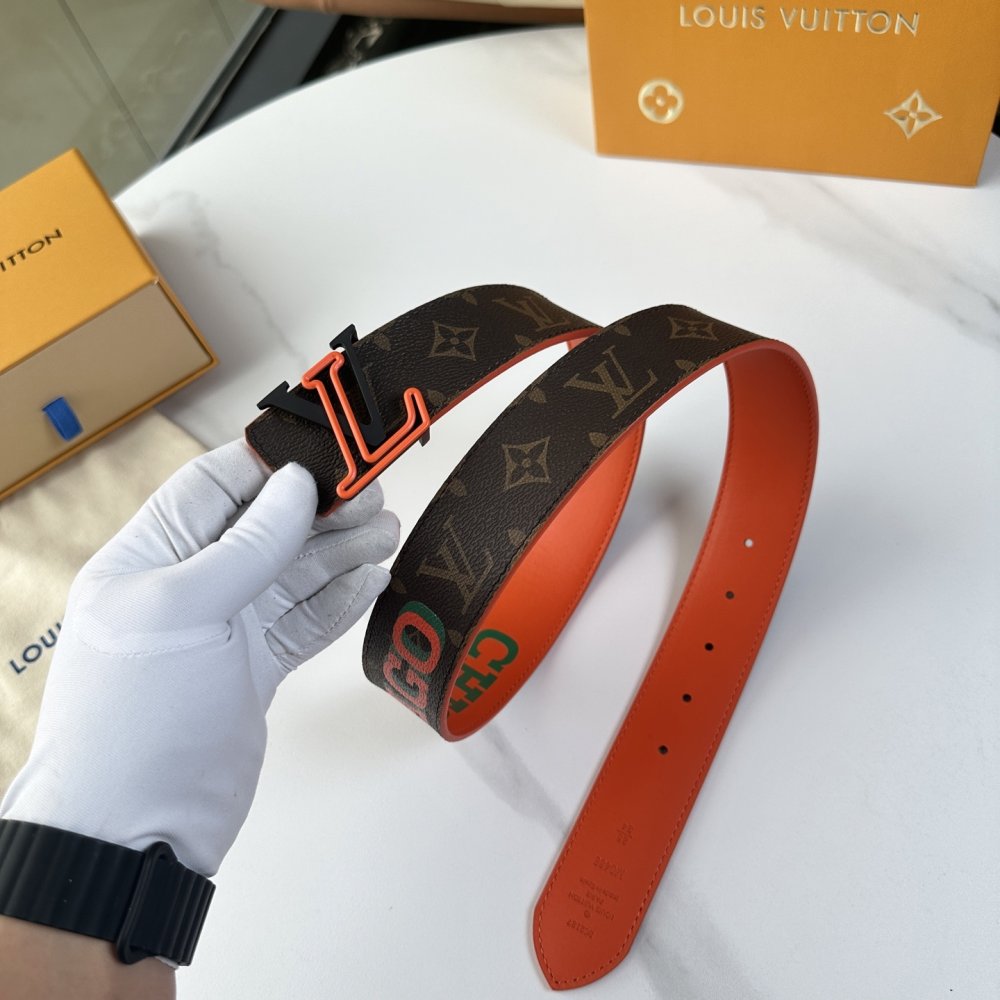 Ремень мужской двусторонний кожаный 4 см фото 5