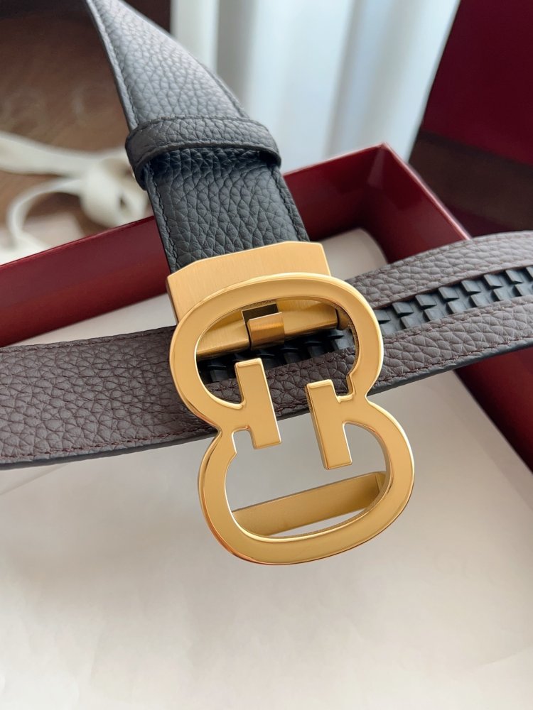 Belt male leather 3.5 cm фото 4