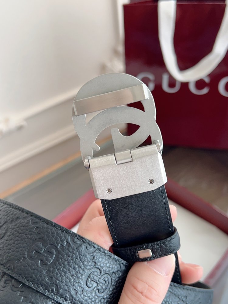 Belt male leather 3.5 cm фото 6