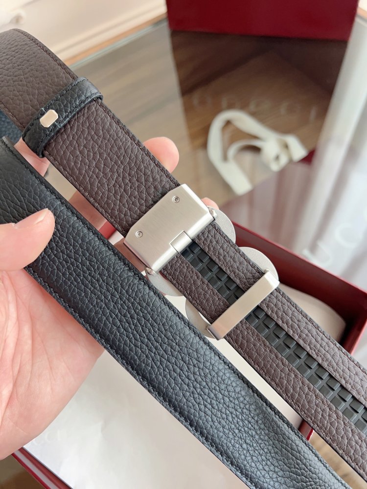 Ремінь чоловічий шкіряний 3.5 см фото 7