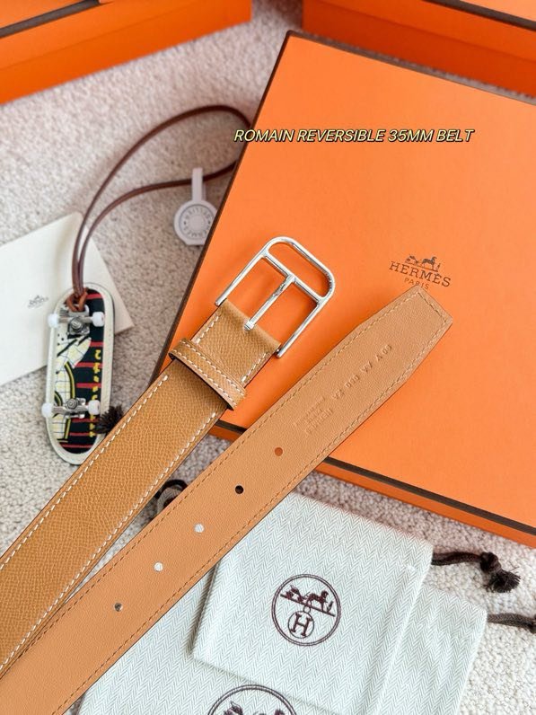 Ремень Romain кожаный 3.5 см фото 7