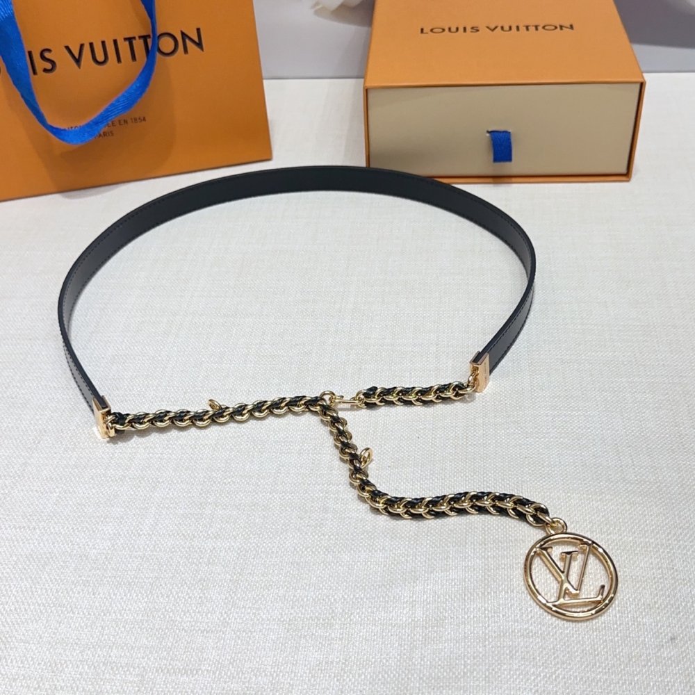 Ремень с цепочкой женский кожаный 2 см