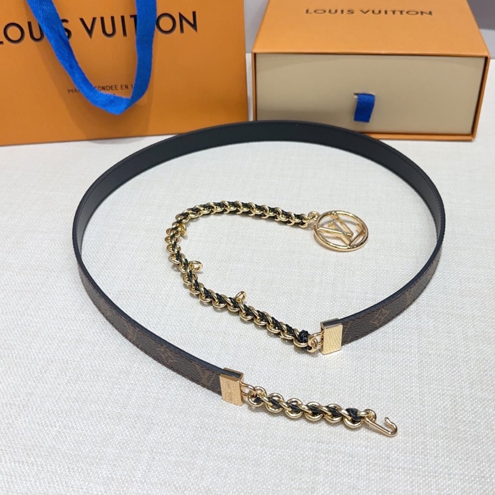 Ремень с цепочкой женский кожаный 2 см фото 2