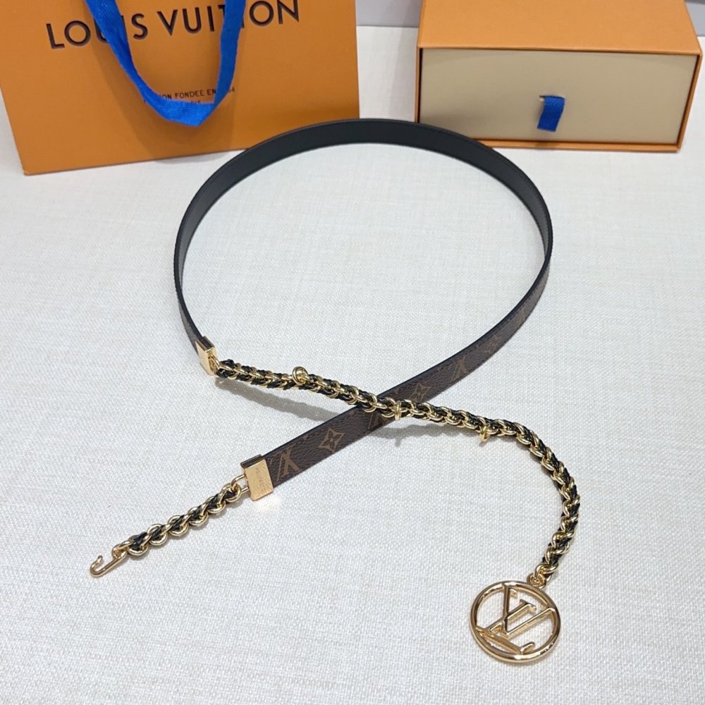 Ремень с цепочкой женский кожаный 2 см фото 3