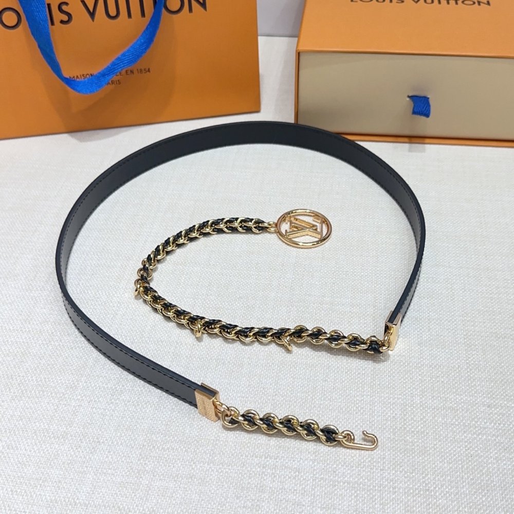 Ремень с цепочкой женский кожаный 2 см фото 3