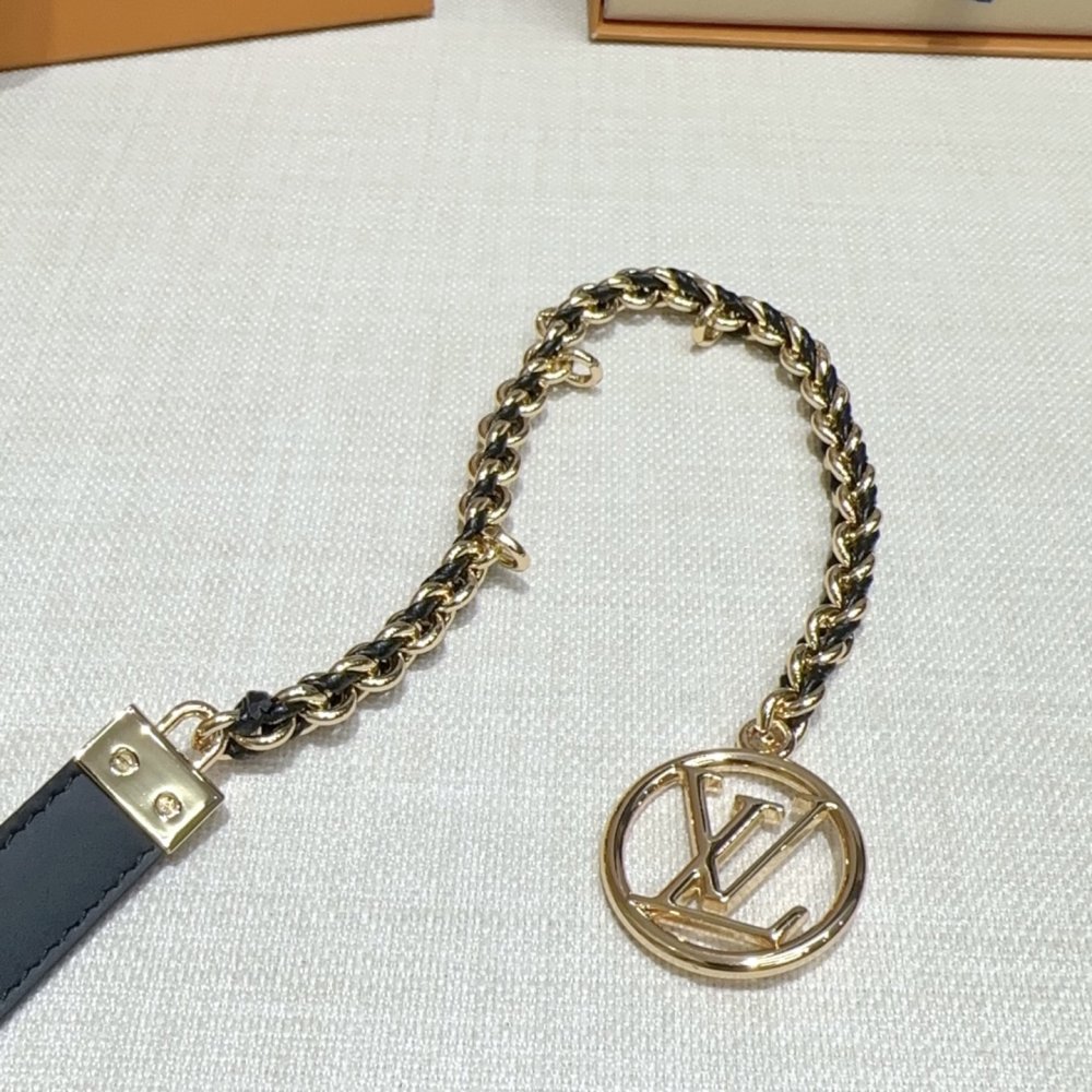 Ремень с цепочкой женский кожаный 2 см фото 4