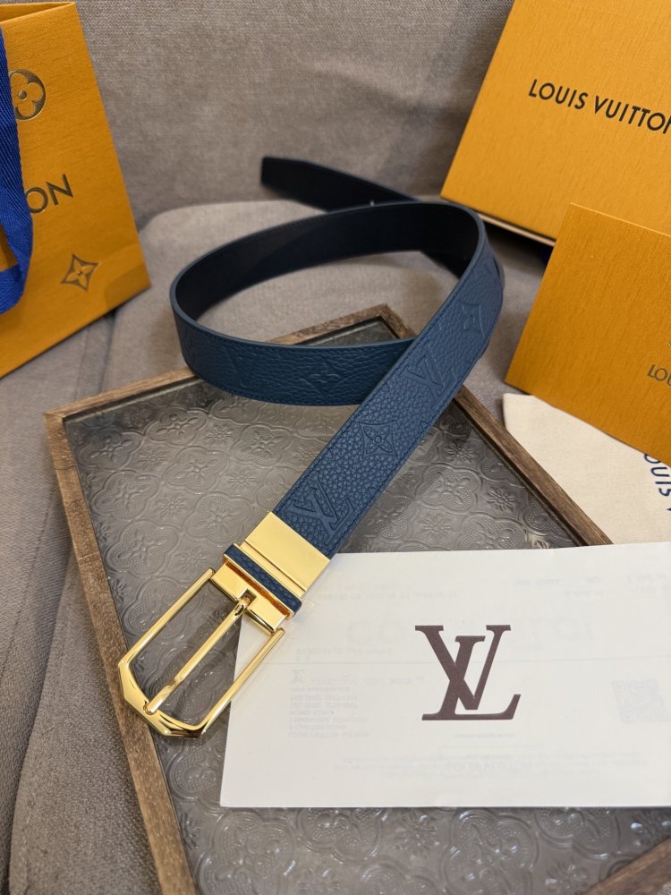 Ремень Slender двусторонний кожаный 3.5 см