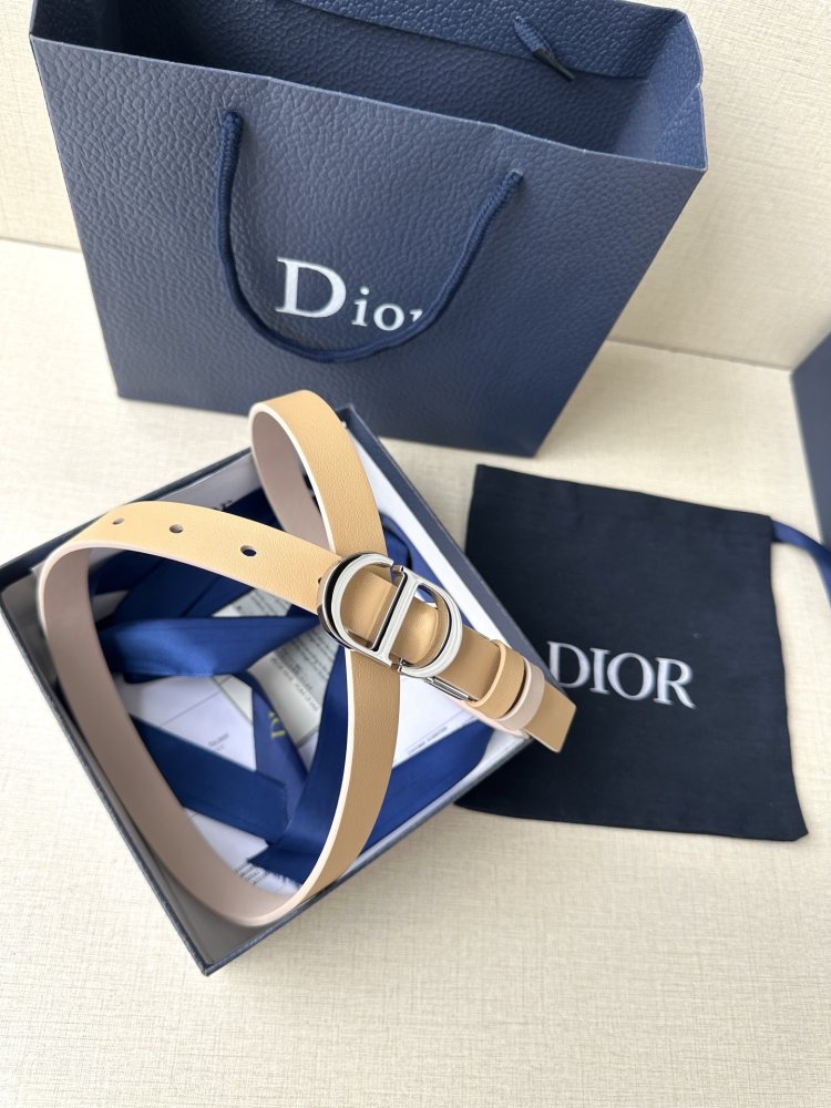 Ремінь жіночий шкіряний Dior Montaigne 2 см фото 4