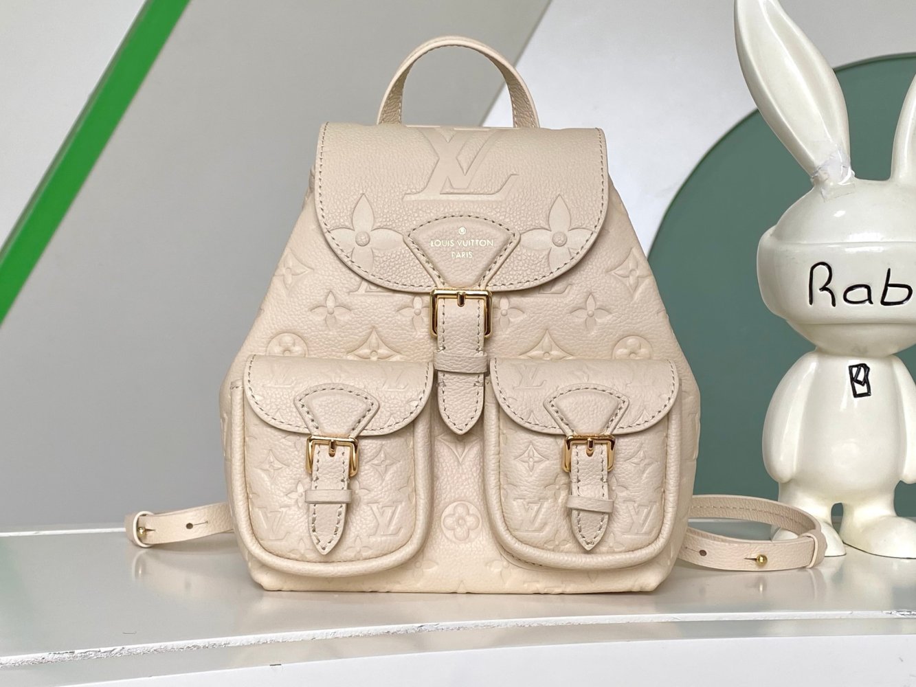 Рюкзак кожаный женский Backup Monogram Empreinte 20 см