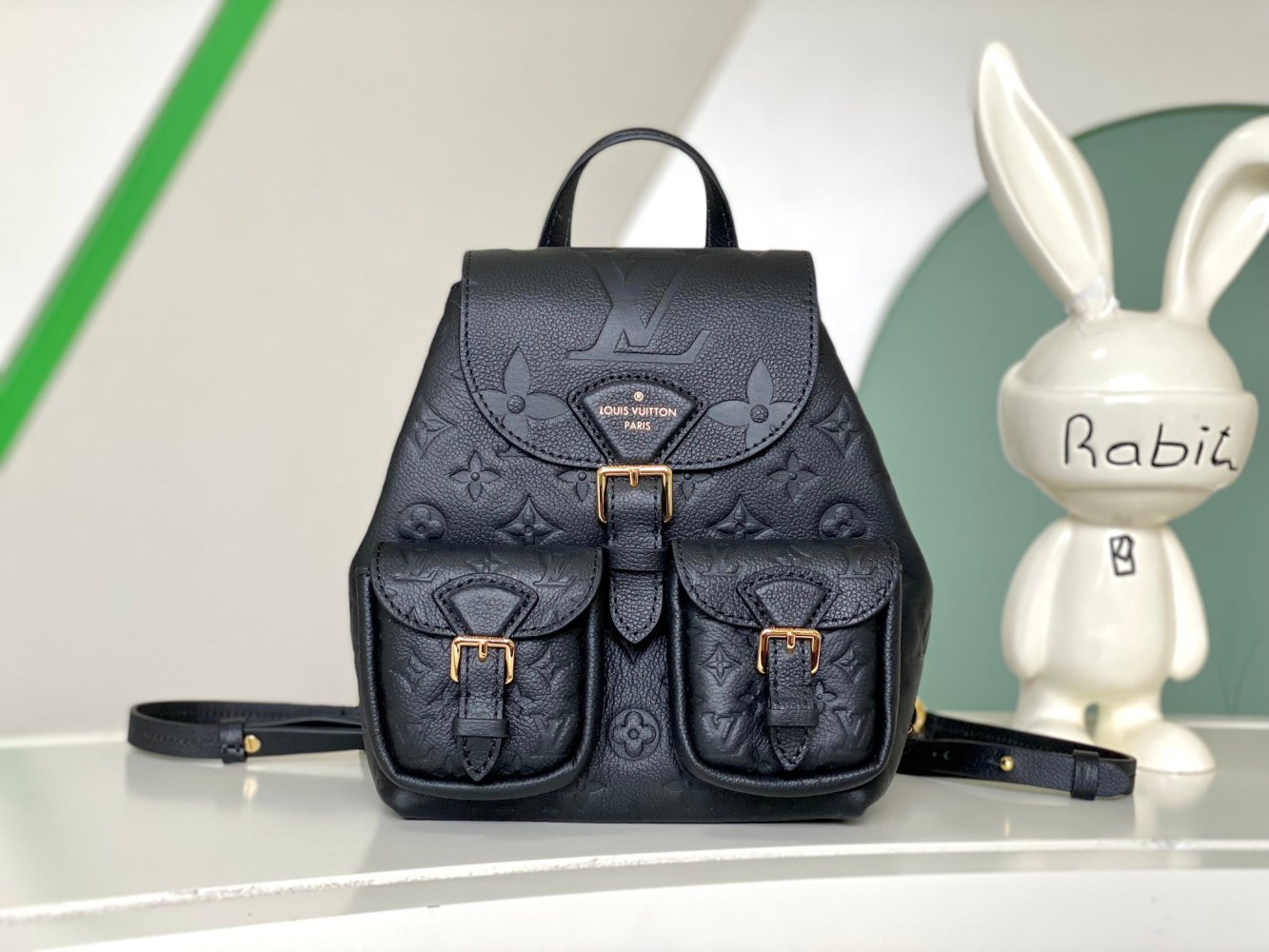 Рюкзак кожаный женский Backup Monogram Empreinte 20 см