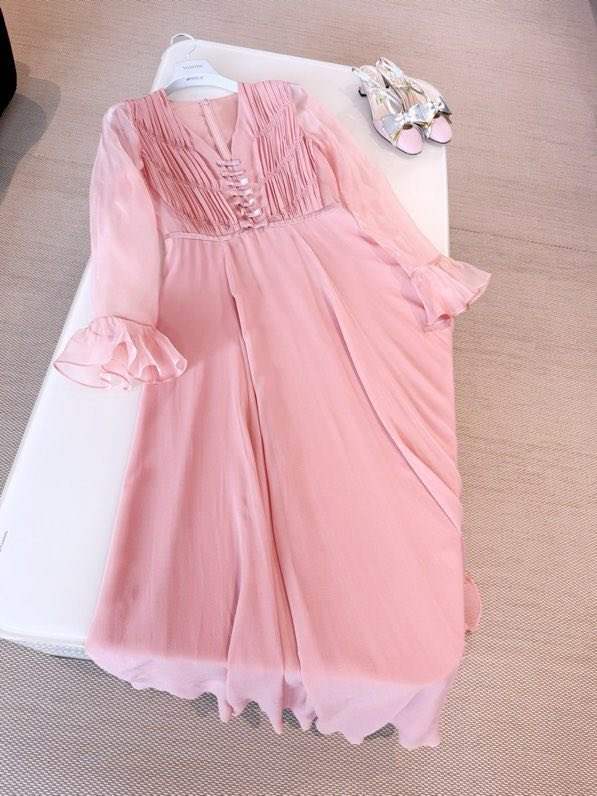 Pink silk dress