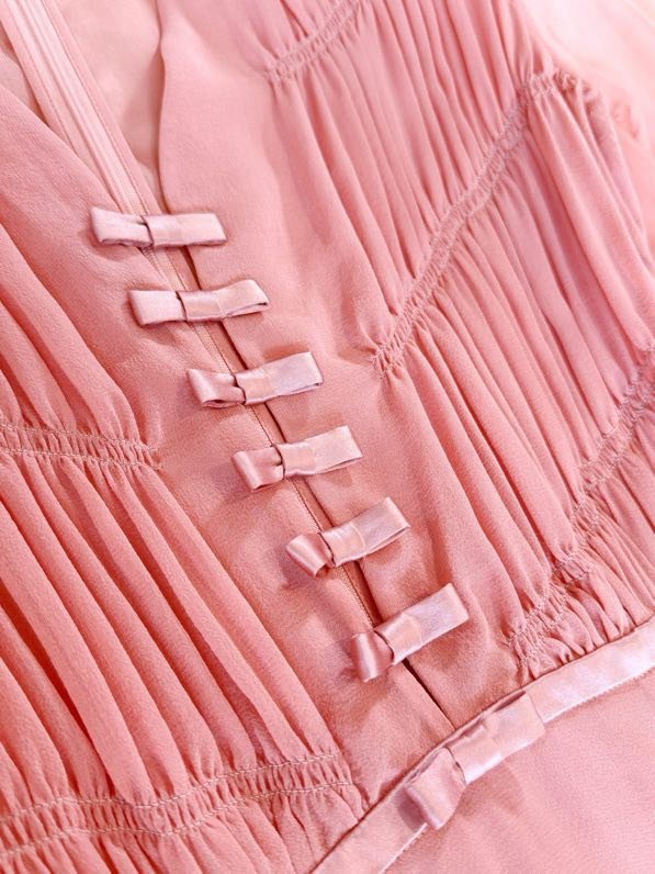 Pink silk dress фото 2