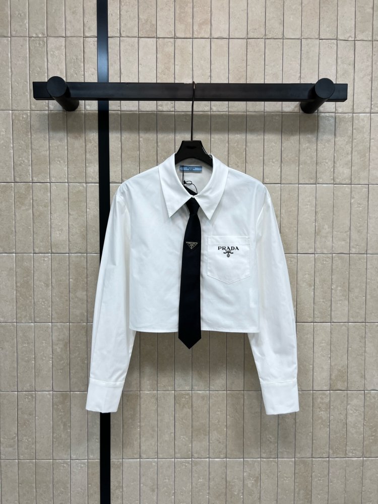 Рубашка короткая женская с галстуком