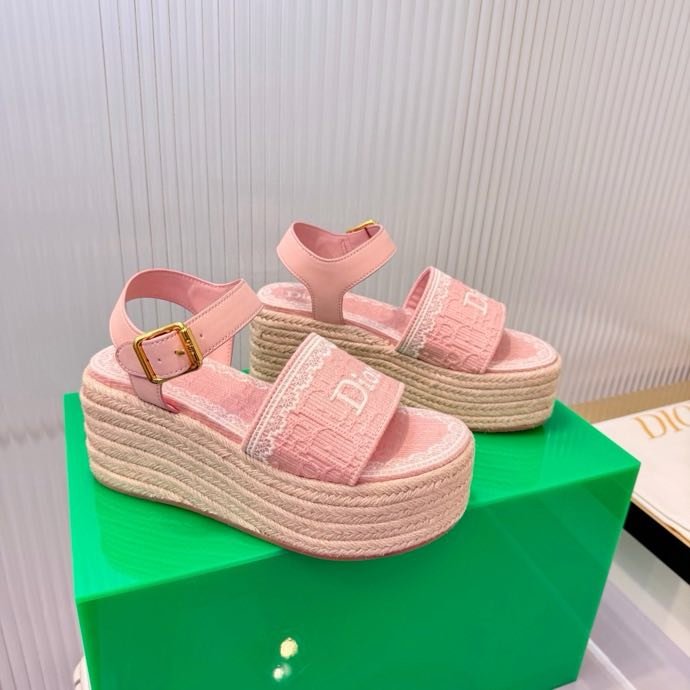 Сандалии на танкетке Dior Dentelle
