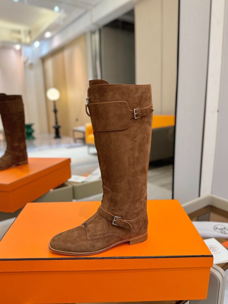 Boots Hermes Justine leather women's