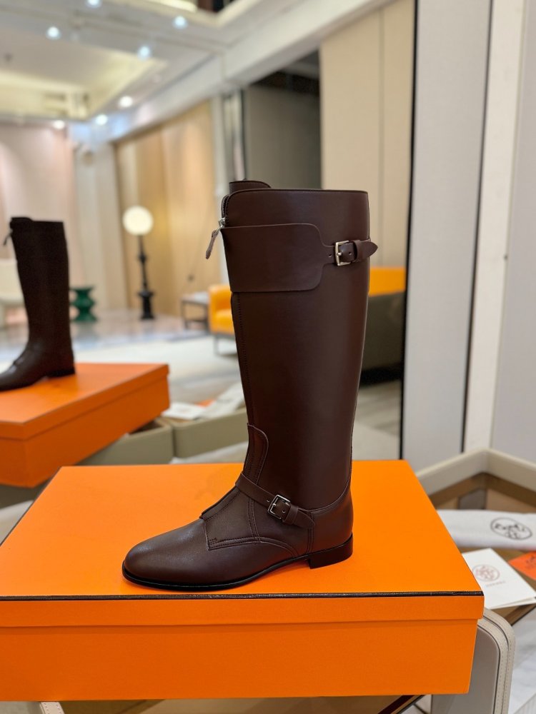 Сапоги Hermes Justine кожаные женские