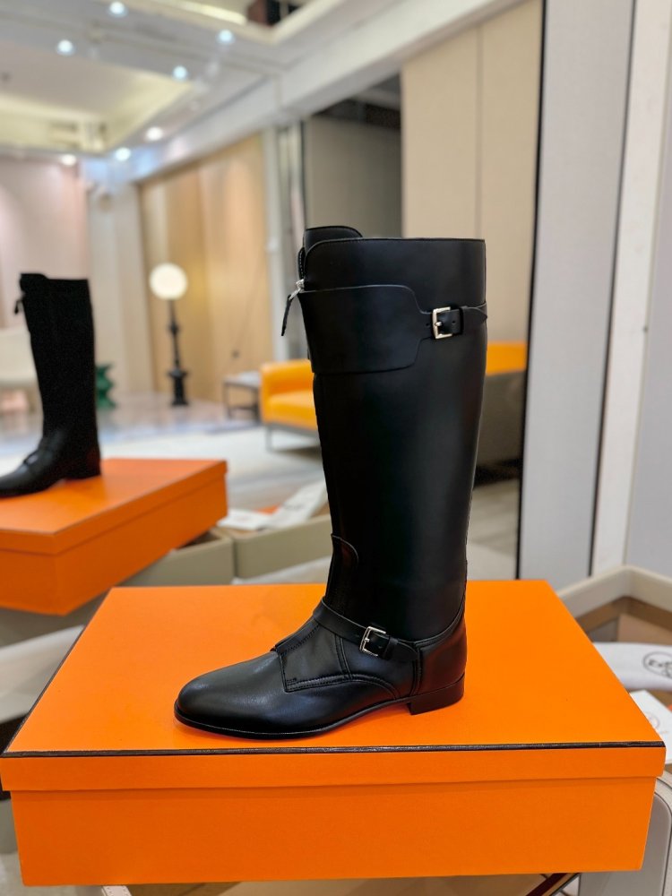 Boots Hermes Justine leather women's