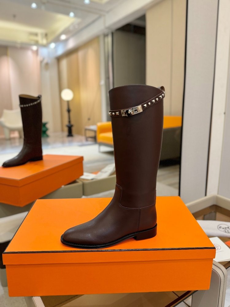 Сапоги Hermes Justine кожаные женские