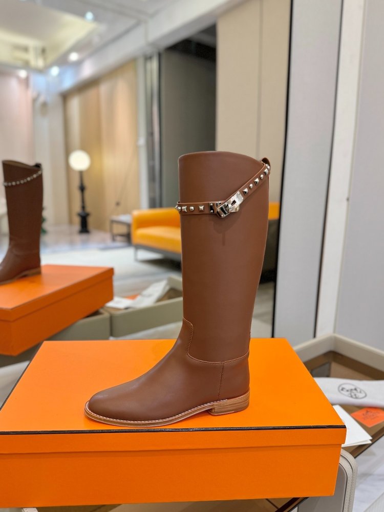 Сапоги Hermes Justine кожаные женские