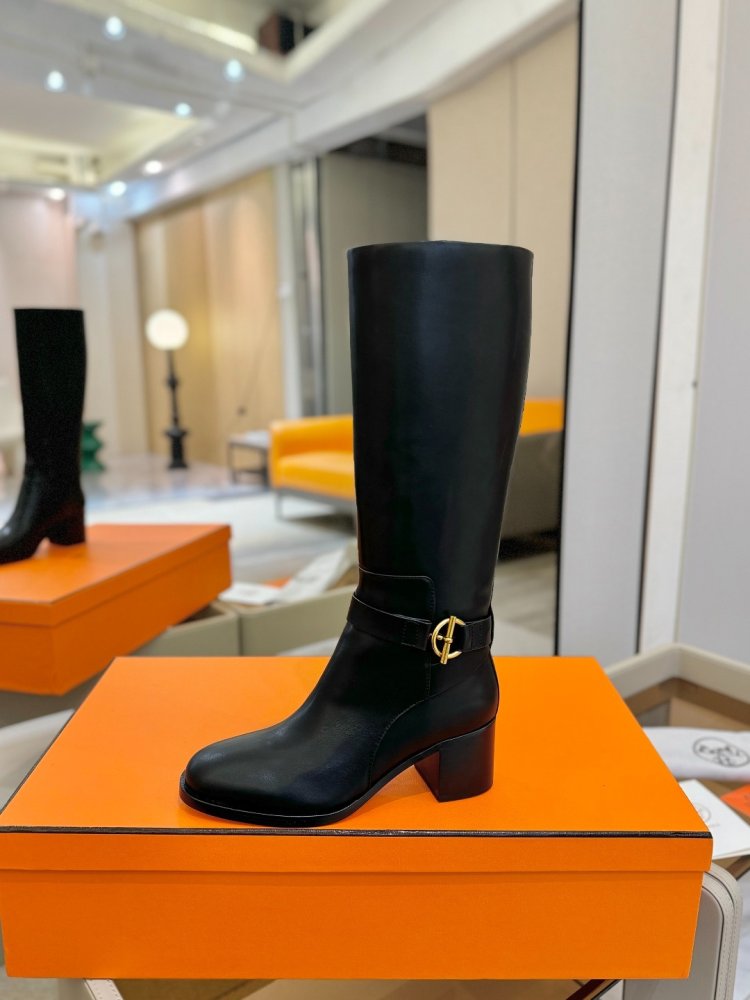 Boots Hermes Justine leather women's
