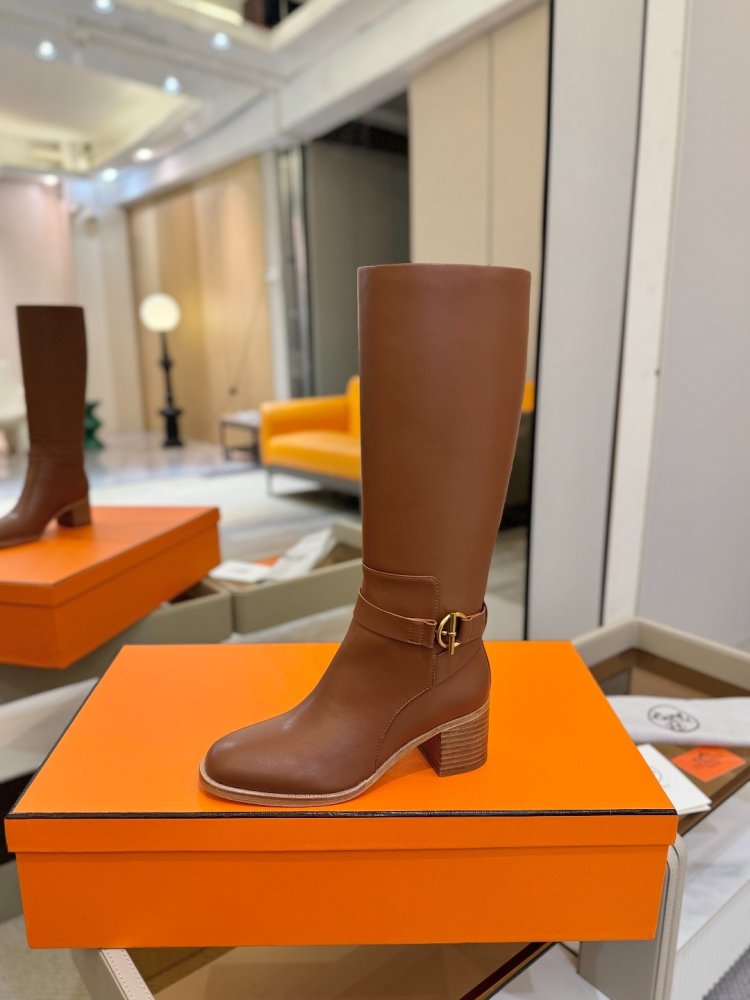 Сапоги Hermes Justine кожаные женские