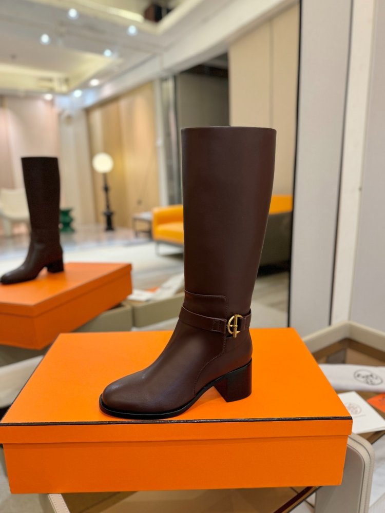 Сапоги Hermes Justine кожаные женские