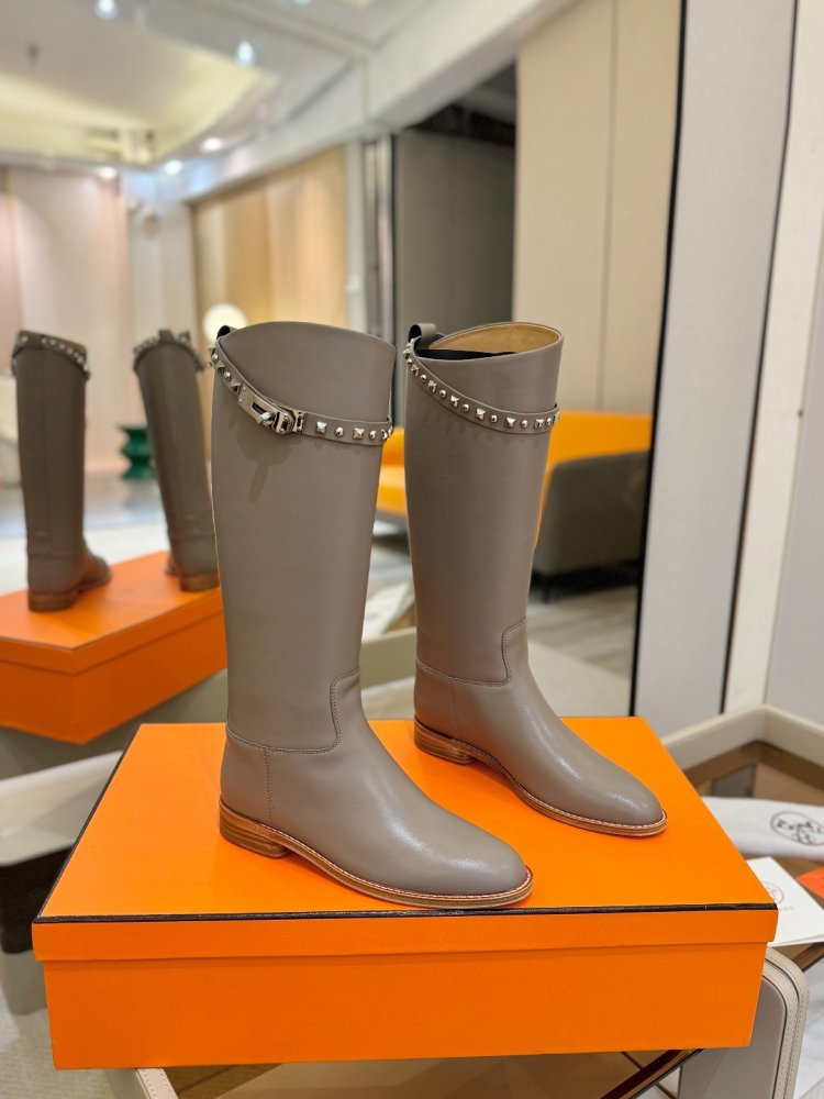 Сапоги Hermes Justine кожаные женские фото 2