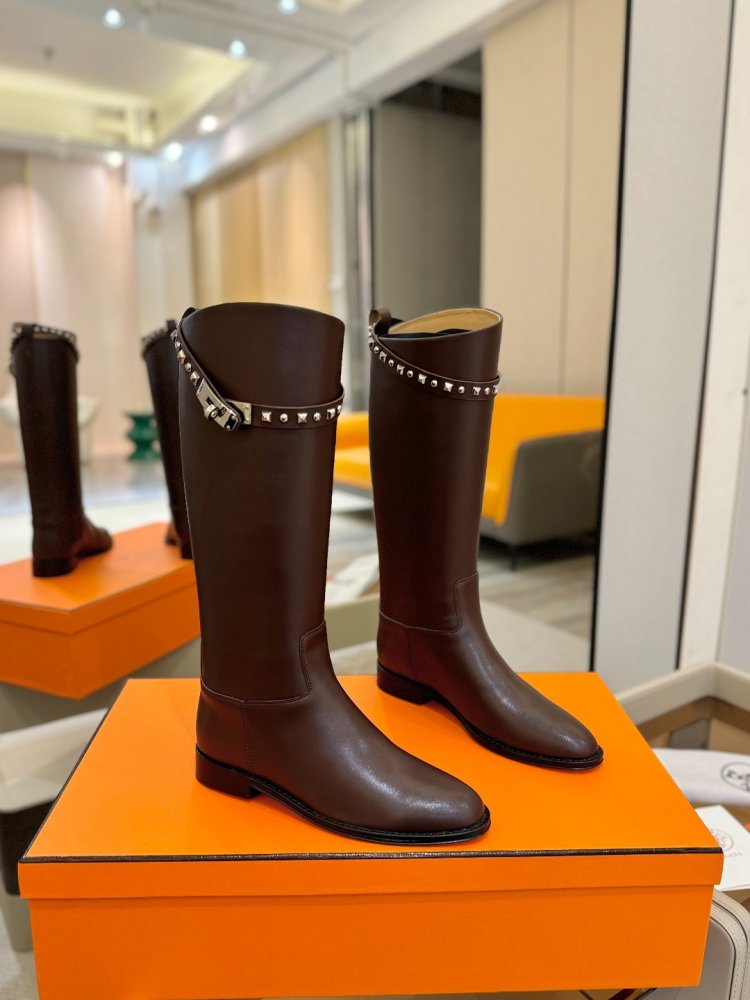 Сапоги Hermes Justine кожаные женские фото 2