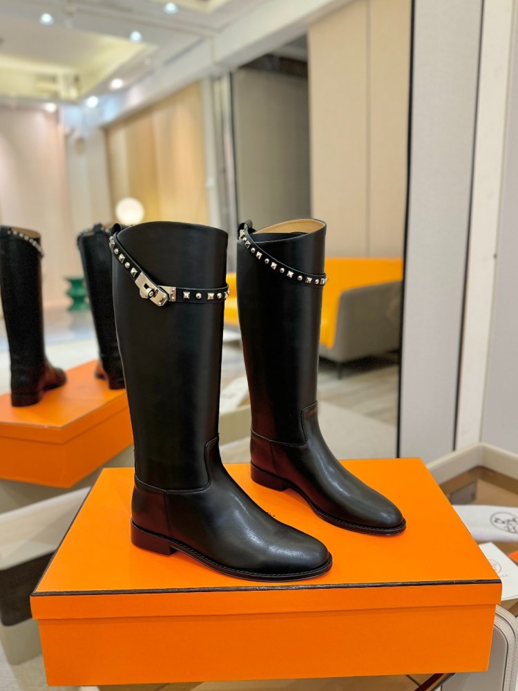 Сапоги Hermes Justine кожаные женские фото 2