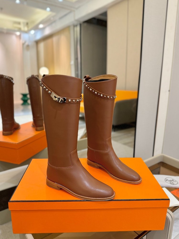 Сапоги Hermes Justine кожаные женские фото 2