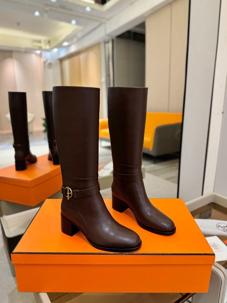 Сапоги Hermes Justine кожаные женские фото 2