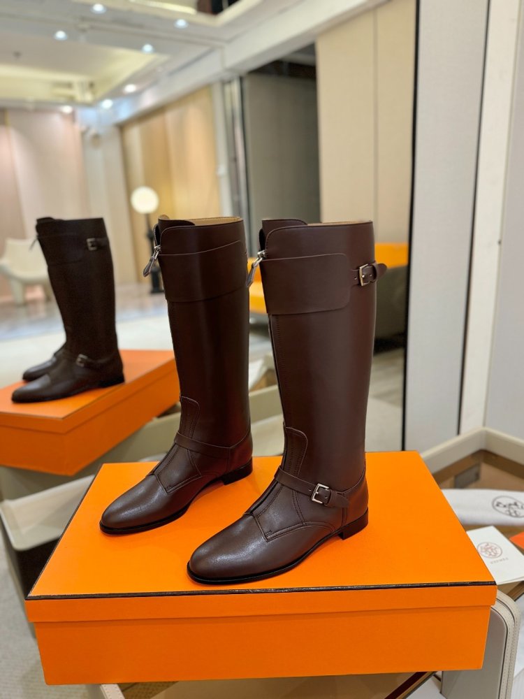 Сапоги Hermes Justine кожаные женские фото 3