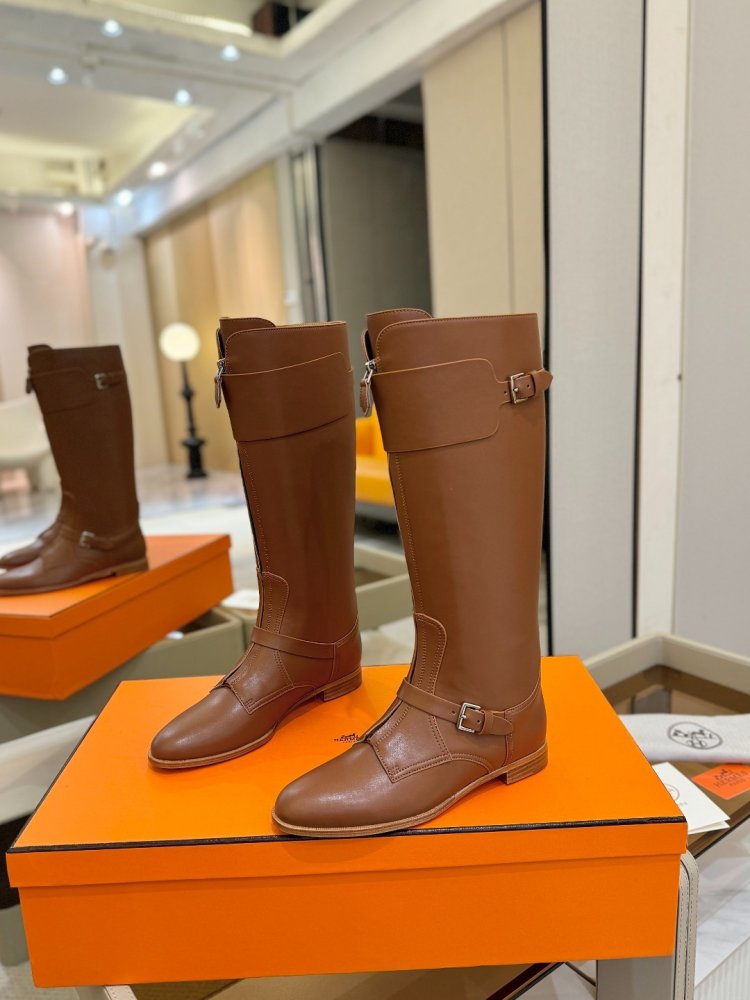 Сапоги Hermes Justine кожаные женские фото 3