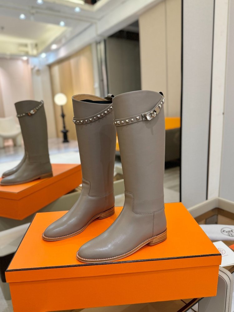 Сапоги Hermes Justine кожаные женские фото 3