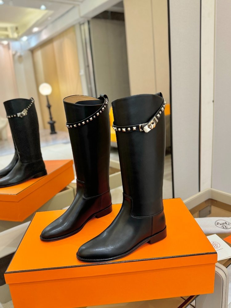 Сапоги Hermes Justine кожаные женские фото 3