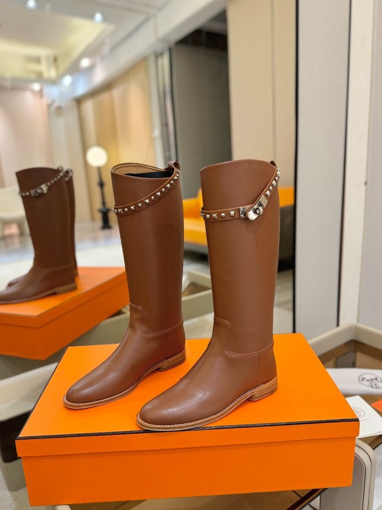 Сапоги Hermes Justine кожаные женские фото 3