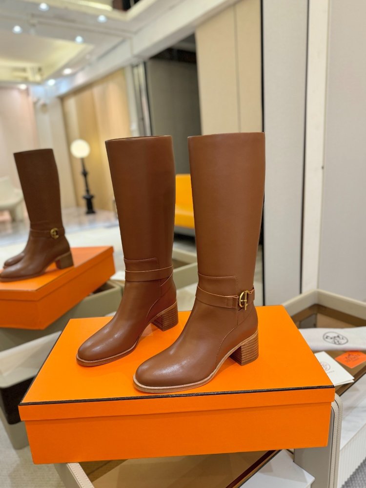 Сапоги Hermes Justine кожаные женские фото 3