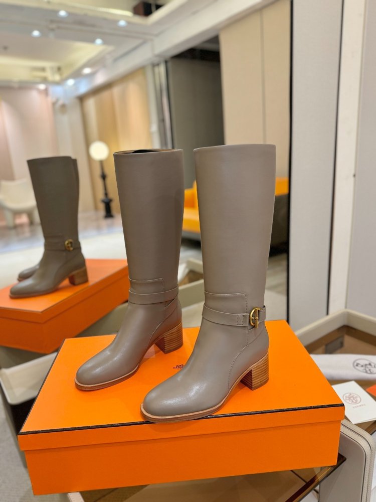 Сапоги Hermes Justine кожаные женские фото 3