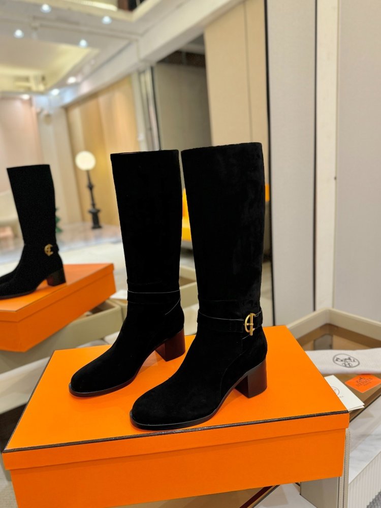 Сапоги Hermes Justine кожаные женские фото 3