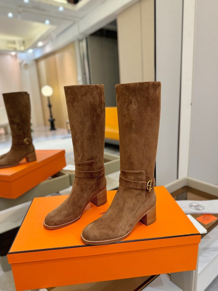 Сапоги Hermes Justine кожаные женские фото 3