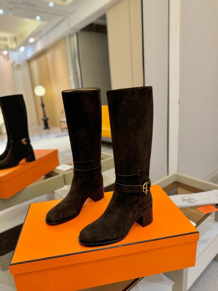 Сапоги Hermes Justine кожаные женские фото 3