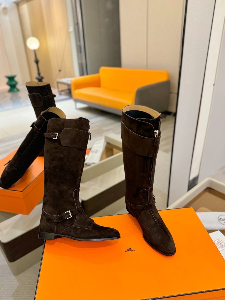 Сапоги Hermes Justine кожаные женские фото 4