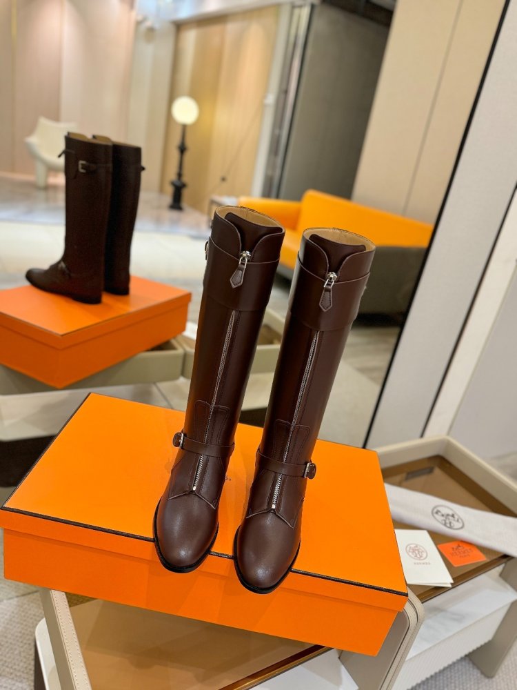 Сапоги Hermes Justine кожаные женские фото 4