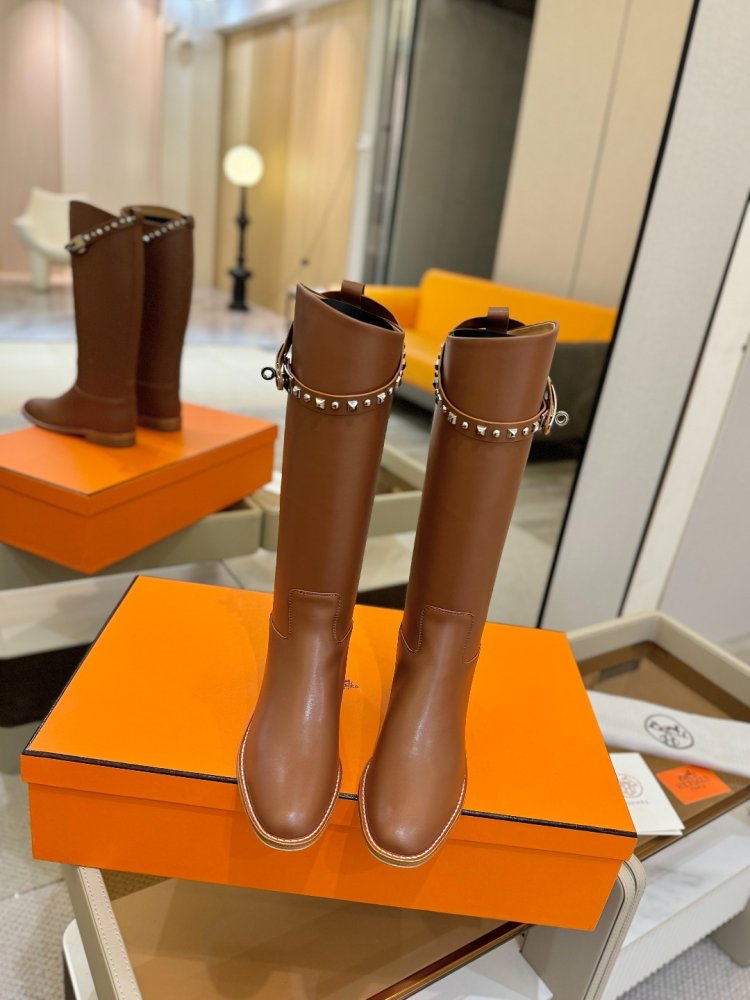 Сапоги Hermes Justine кожаные женские фото 4