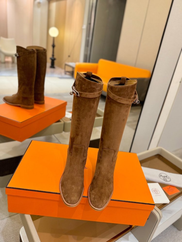 Сапоги Hermes Justine кожаные женские фото 4