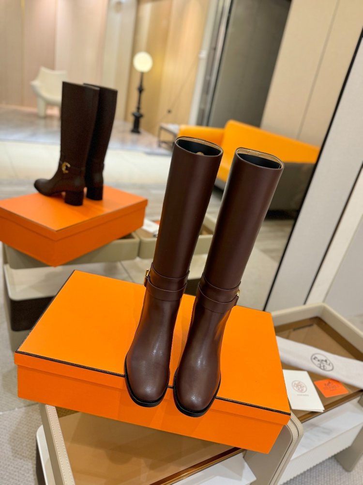 Сапоги Hermes Justine кожаные женские фото 4
