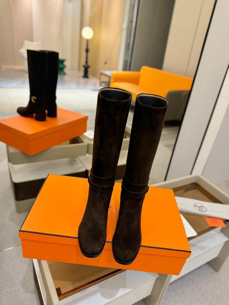 Сапоги Hermes Justine кожаные женские фото 4