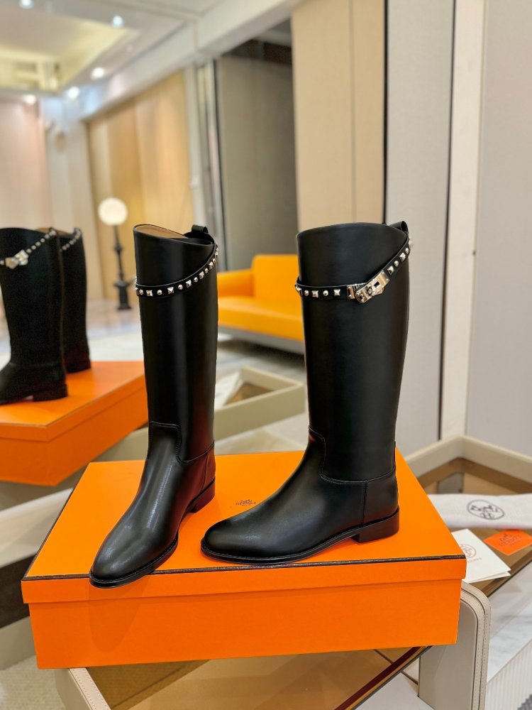 Сапоги Hermes Justine кожаные женские фото 5