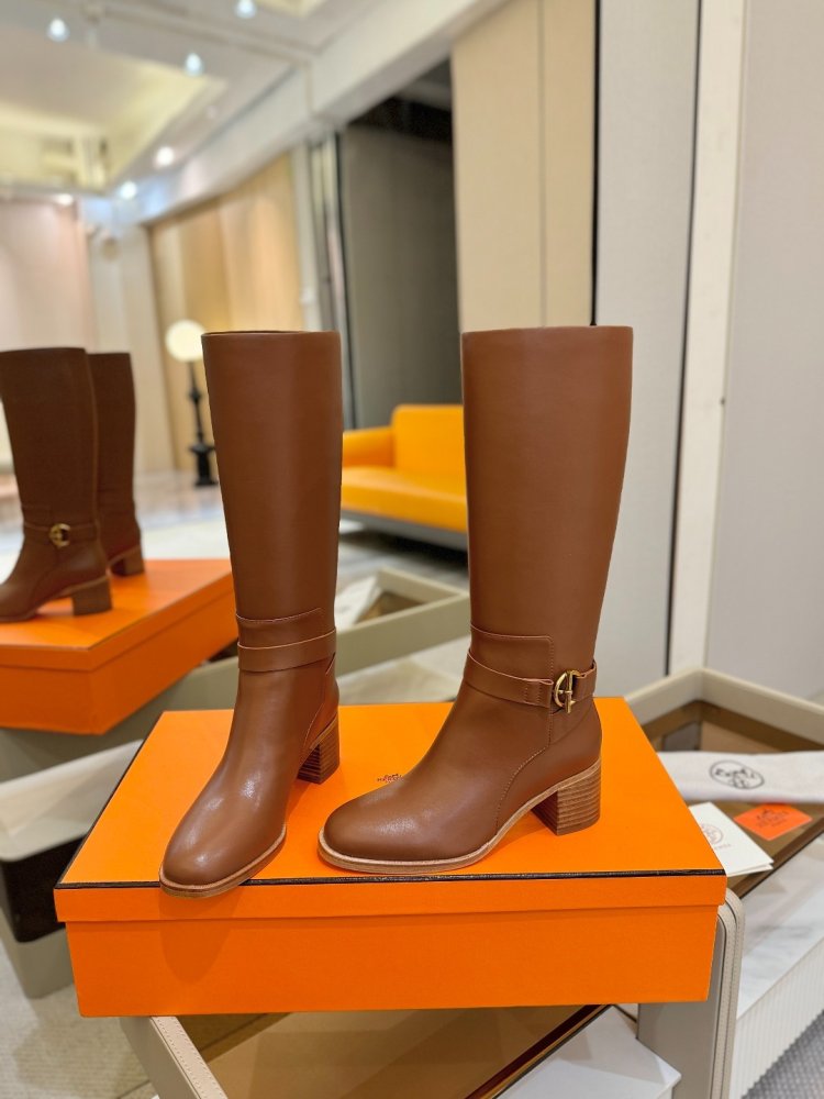 Сапоги Hermes Justine кожаные женские фото 5